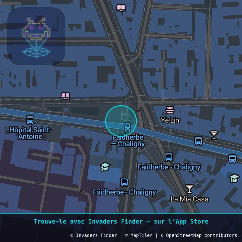 Zone approximative de l'invader PA_1024, dans le quartier 12e arrondissement de Paris à Paris. Emplacement exact disponible dans l'app Invaders Finder.
