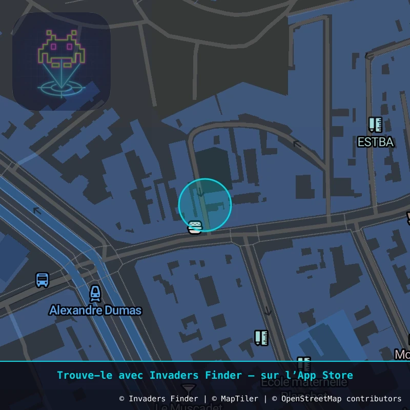 Zone approximative de l'invader PA_1027, dans le quartier 20e arrondissement de Paris à Paris. Emplacement exact disponible dans l'app Invaders Finder.