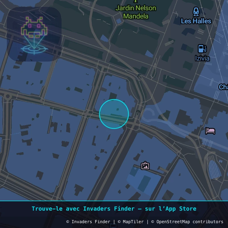 Zone approximative de l'invader PA_1034, dans le quartier 1er arrondissement de Paris à Paris. Emplacement exact disponible dans l'app Invaders Finder.