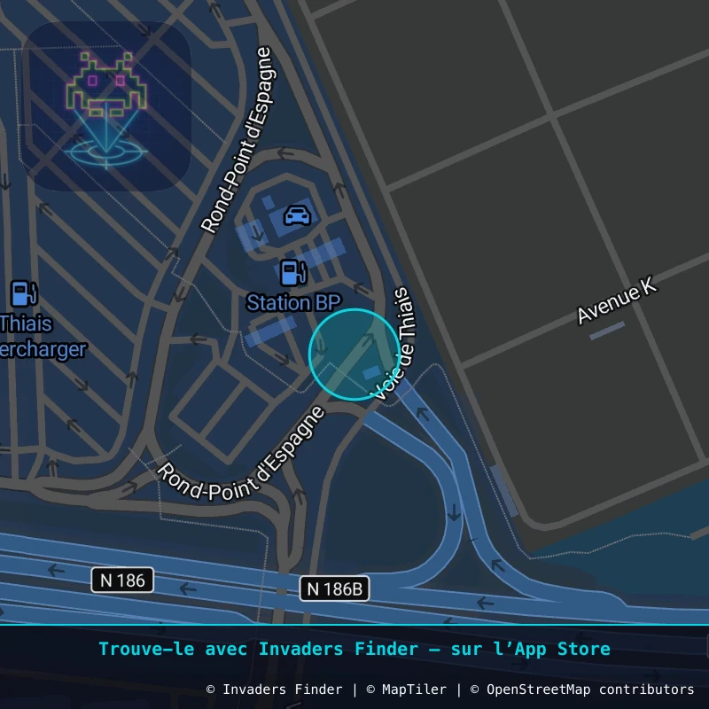 Zone approximative de l'invader PA_1041, dans le quartier Paris métropolitain (PA94) à Paris. Emplacement exact disponible dans l'app Invaders Finder.