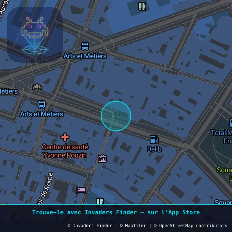 Zone approximative de l'invader PA_1046, dans le quartier 3e arrondissement de Paris à Paris. Emplacement exact disponible dans l'app Invaders Finder.