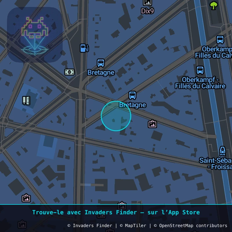 Zone approximative de l'invader PA_1064, dans le quartier 3e arrondissement de Paris à Paris. Emplacement exact disponible dans l'app Invaders Finder.