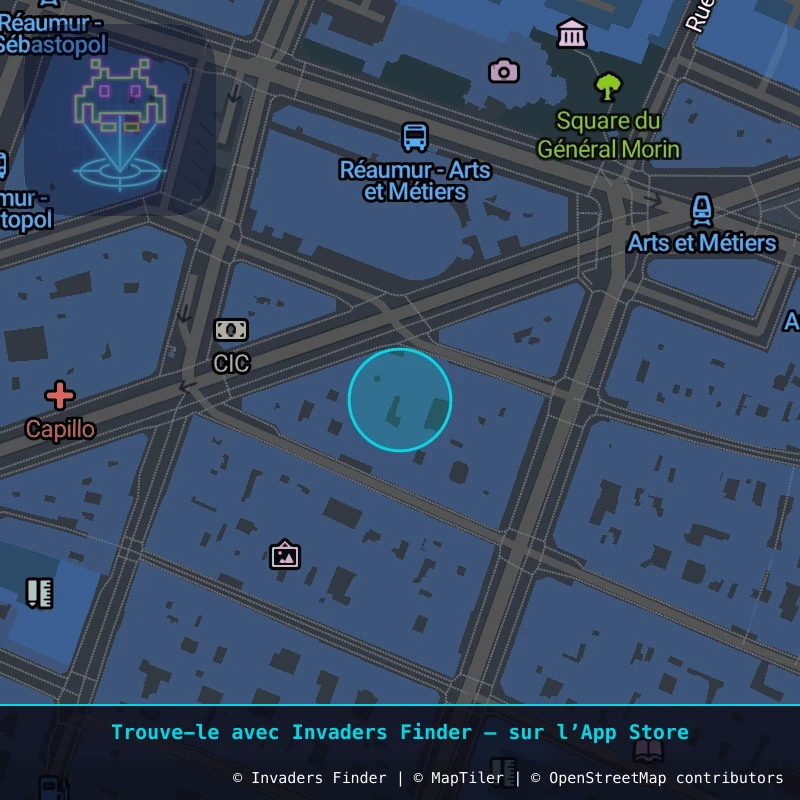 Zone approximative de l'invader PA_1065, dans le quartier 3e arrondissement de Paris à Paris. Emplacement exact disponible dans l'app Invaders Finder.