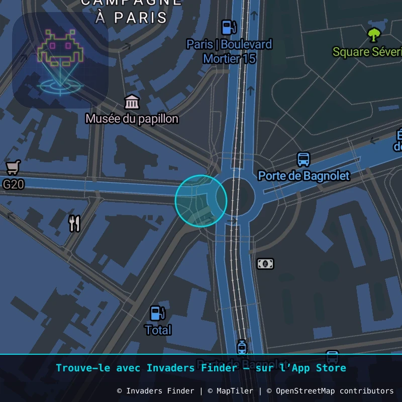 Zone approximative de l'invader PA_1066, dans le quartier 20e arrondissement de Paris à Paris. Emplacement exact disponible dans l'app Invaders Finder.