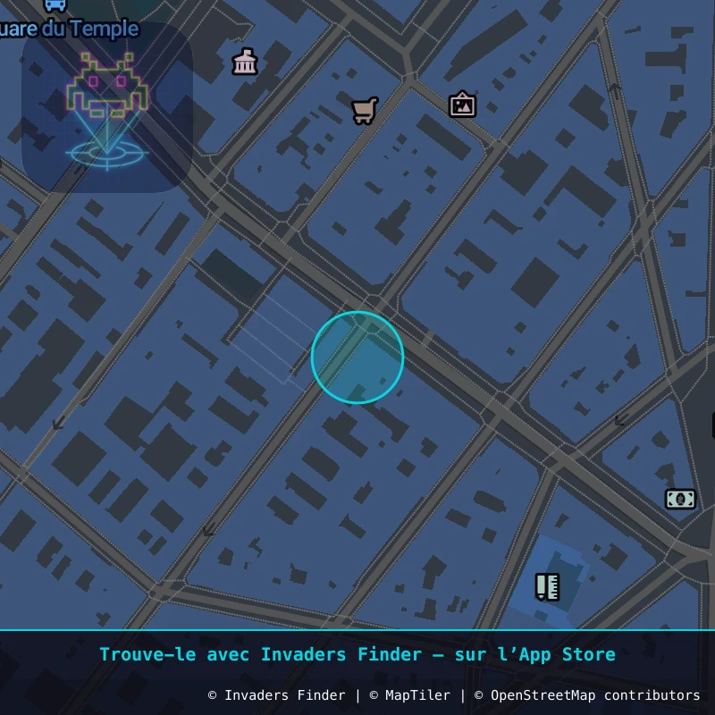 Zone approximative de l'invader PA_1068, dans le quartier 3e arrondissement de Paris à Paris. Emplacement exact disponible dans l'app Invaders Finder.