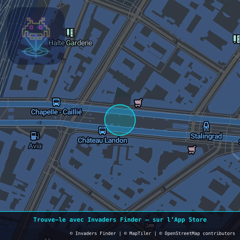 Zone approximative de l'invader PA_1090, dans le quartier 10e arrondissement de Paris à Paris. Emplacement exact disponible dans l'app Invaders Finder.
