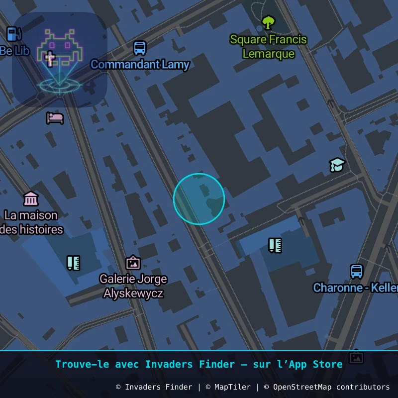 Zone approximative de l'invader PA_11, dans le quartier 11e arrondissement de Paris à Paris. Emplacement exact disponible dans l'app Invaders Finder.