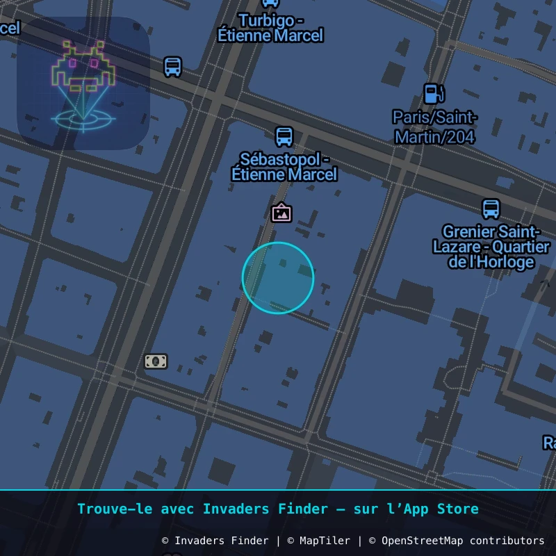 Zone approximative de l'invader PA_110, dans le quartier 3e arrondissement de Paris à Paris. Emplacement exact disponible dans l'app Invaders Finder.