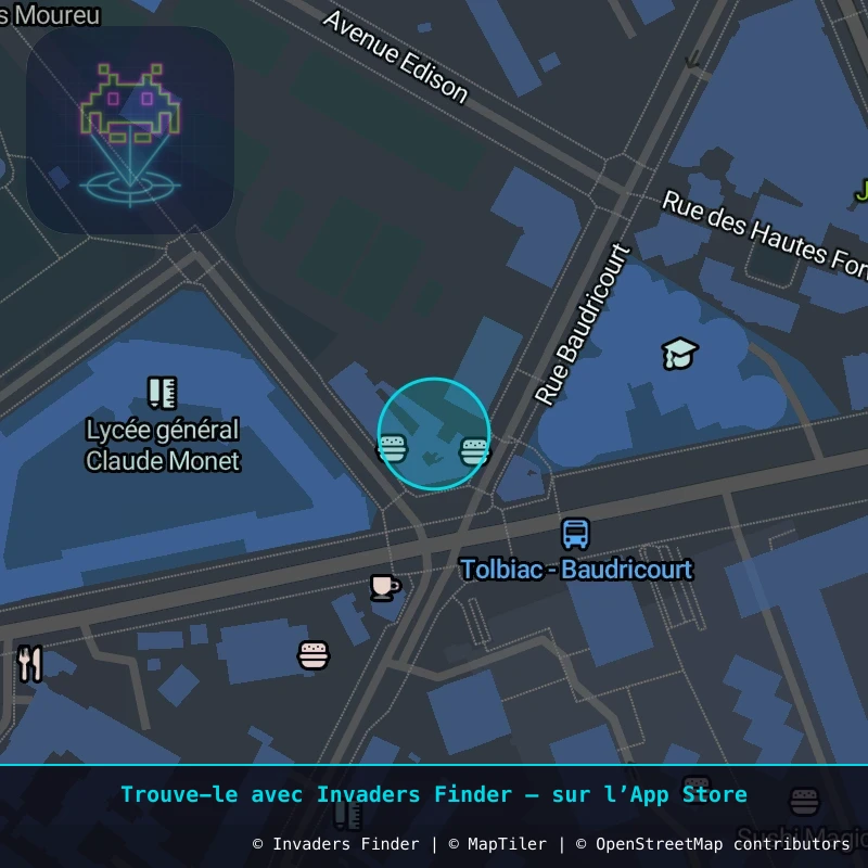 Zone approximative de l'invader PA_1108, dans le quartier 13e arrondissement de Paris à Paris. Emplacement exact disponible dans l'app Invaders Finder.