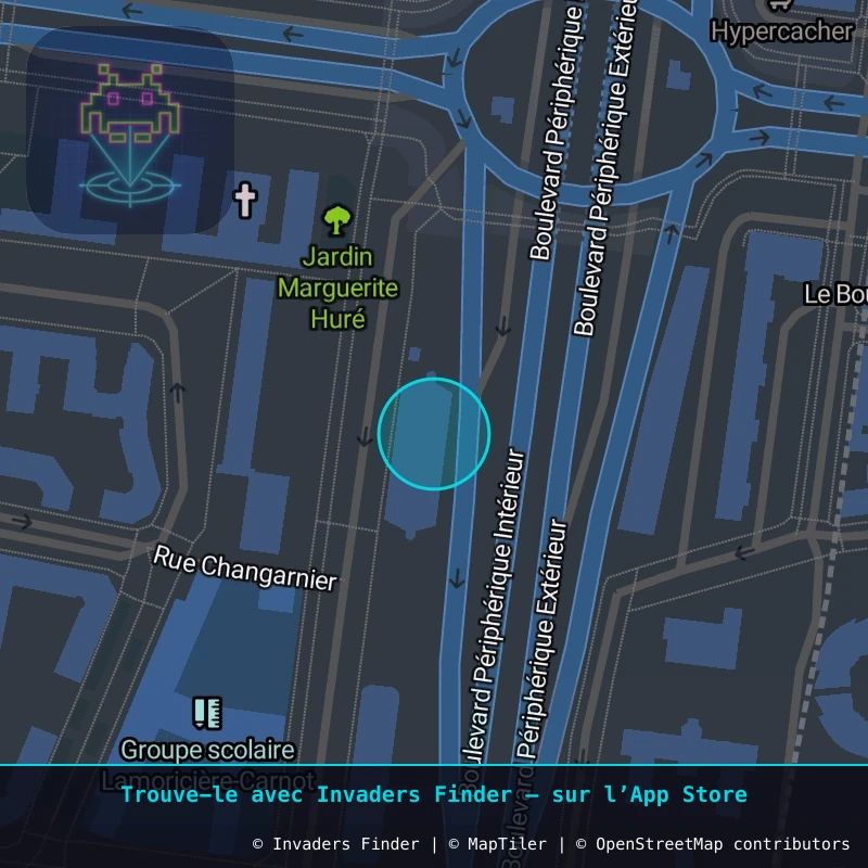 Zone approximative de l'invader PA_1110, dans le quartier 12e arrondissement de Paris à Paris. Emplacement exact disponible dans l'app Invaders Finder.
