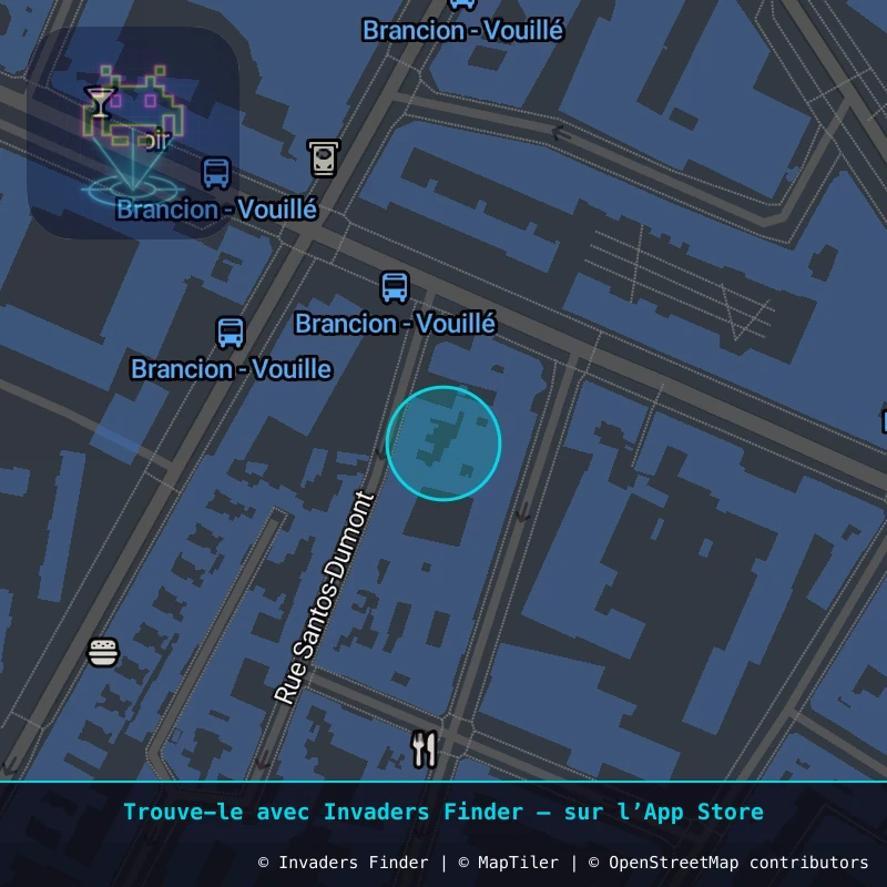 Zone approximative de l'invader PA_1123, dans le quartier 15e arrondissement de Paris à Paris. Emplacement exact disponible dans l'app Invaders Finder.