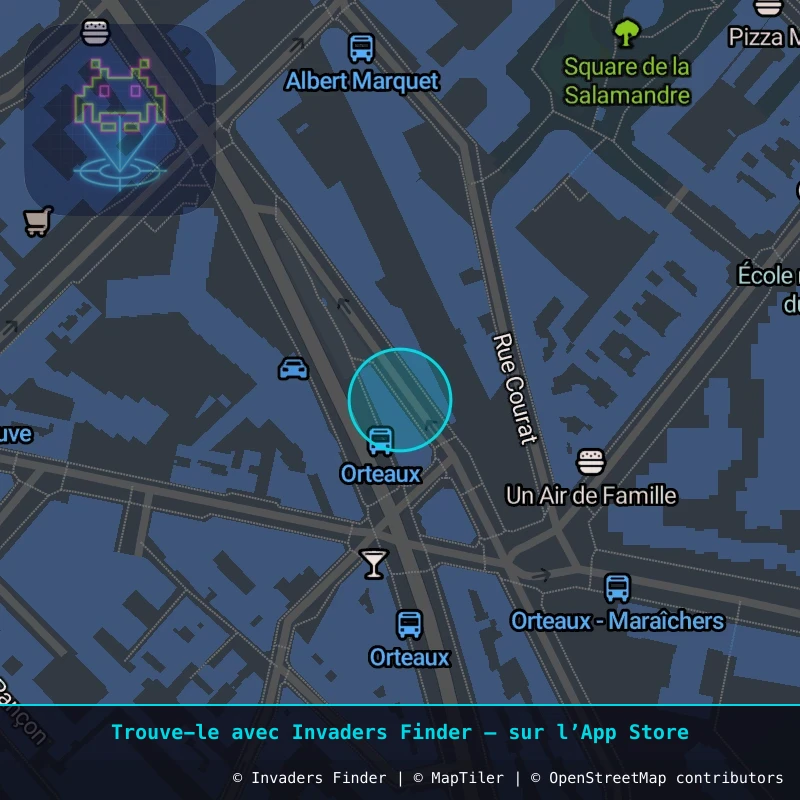 Zone approximative de l'invader PA_1128, dans le quartier 20e arrondissement de Paris à Paris. Emplacement exact disponible dans l'app Invaders Finder.