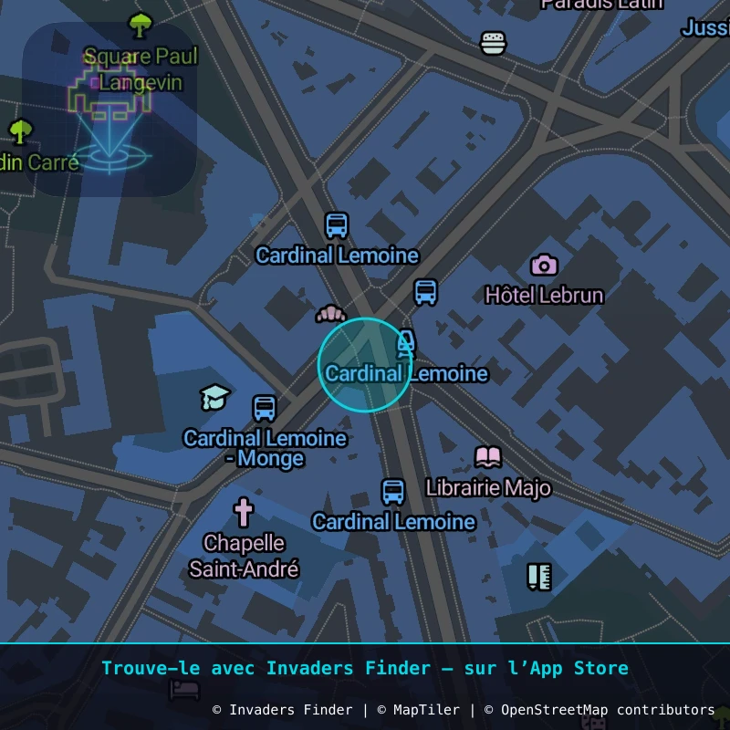 Zone approximative de l'invader PA_113, dans le quartier 5e arrondissement de Paris à Paris. Emplacement exact disponible dans l'app Invaders Finder.