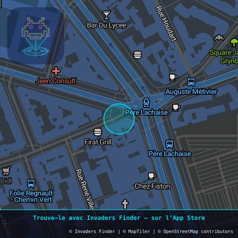 Zone approximative de l'invader PA_1146, dans le quartier 11e arrondissement de Paris à Paris. Emplacement exact disponible dans l'app Invaders Finder.