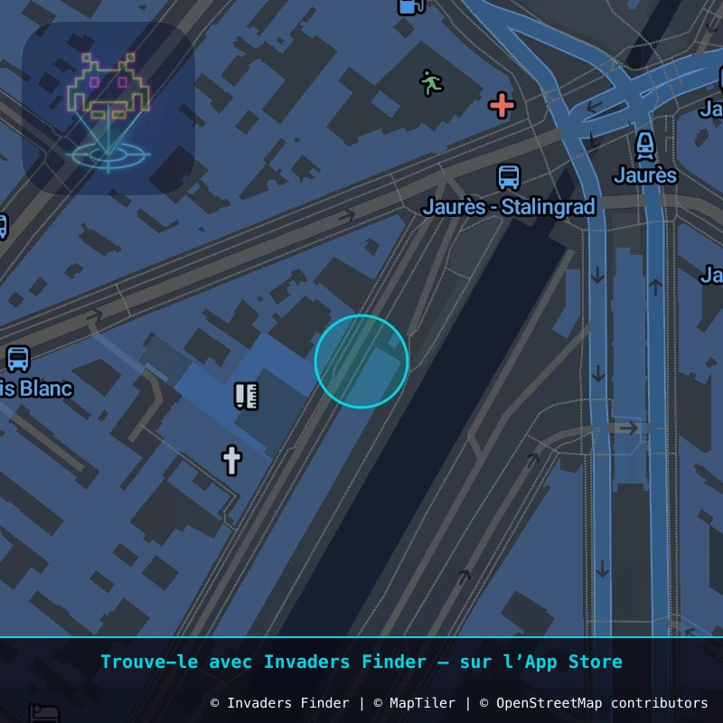 Zone approximative de l'invader PA_1148, dans le quartier 10e arrondissement de Paris à Paris. Emplacement exact disponible dans l'app Invaders Finder.