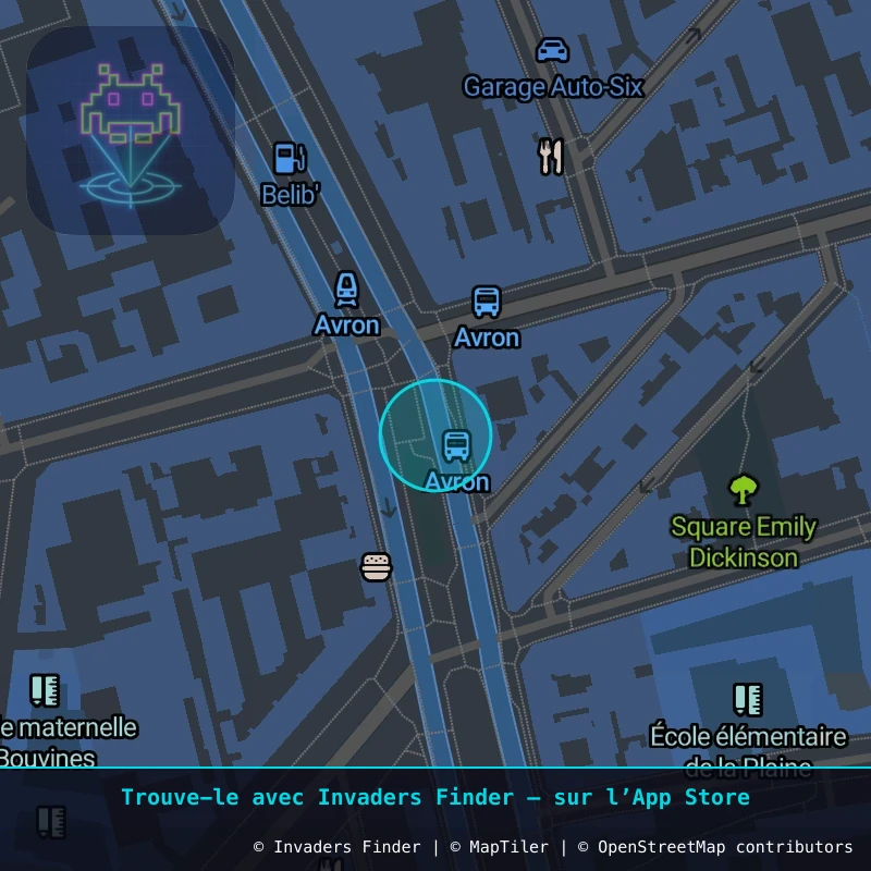 Approximate area of invader PA_1149, in the 20th arrondissement, Paris area of Paris. Exact location available in the Invaders Finder app.