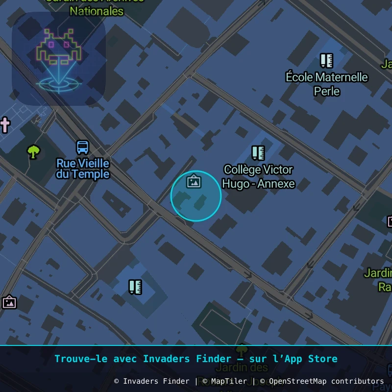 Zone approximative de l'invader PA_115, dans le quartier 3e arrondissement de Paris à Paris. Emplacement exact disponible dans l'app Invaders Finder.
