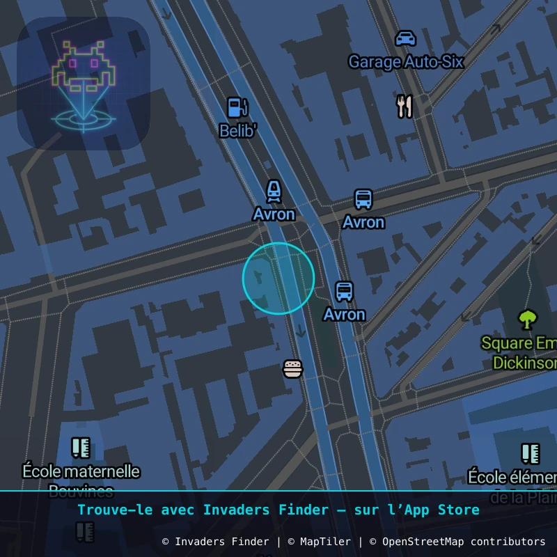 Zone approximative de l'invader PA_1158, dans le quartier 11e arrondissement de Paris à Paris. Emplacement exact disponible dans l'app Invaders Finder.