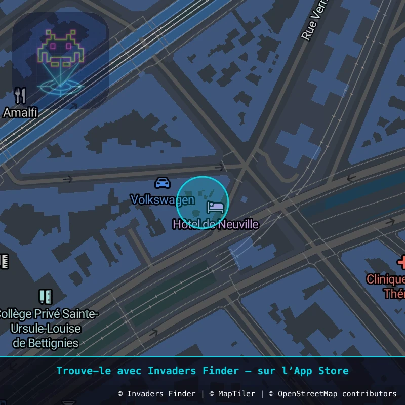 Zone approximative de l'invader PA_1168, dans le quartier 17e arrondissement de Paris à Paris. Emplacement exact disponible dans l'app Invaders Finder.