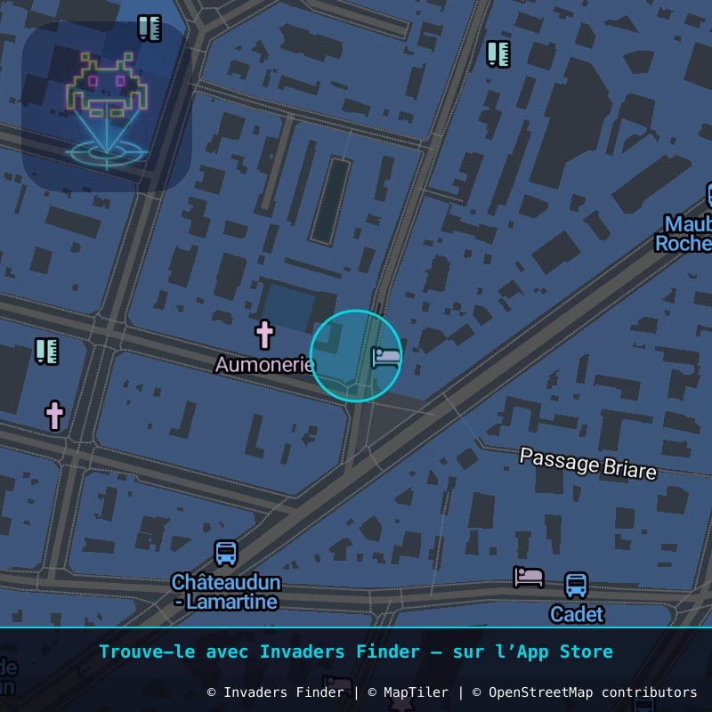 Zone approximative de l'invader PA_1175, dans le quartier 9e arrondissement de Paris à Paris. Emplacement exact disponible dans l'app Invaders Finder.