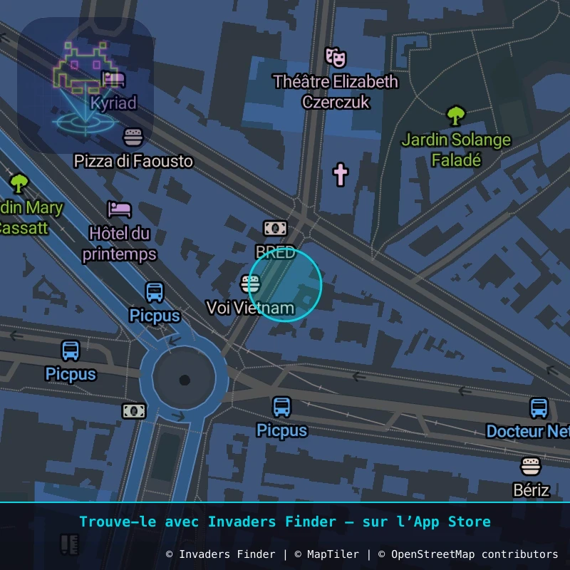 Zone approximative de l'invader PA_1183, dans le quartier 12e arrondissement de Paris à Paris. Emplacement exact disponible dans l'app Invaders Finder.