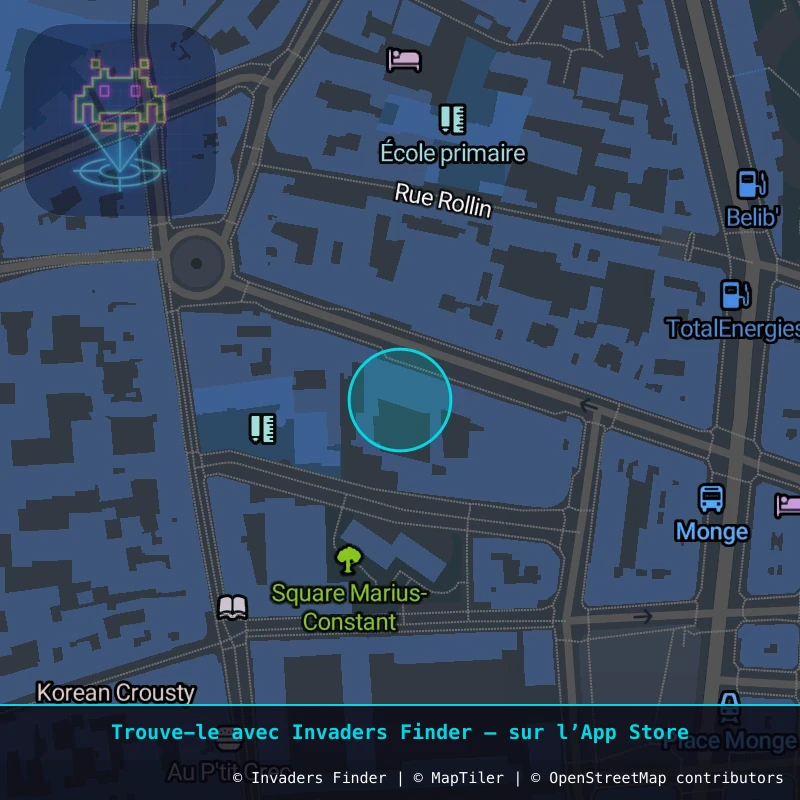 Zone approximative de l'invader PA_1189, dans le quartier 5e arrondissement de Paris à Paris. Emplacement exact disponible dans l'app Invaders Finder.