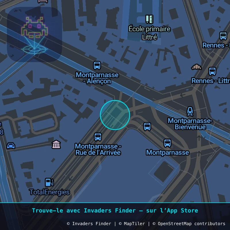 Zone approximative de l'invader PA_1197, dans le quartier 15e arrondissement de Paris à Paris. Emplacement exact disponible dans l'app Invaders Finder.
