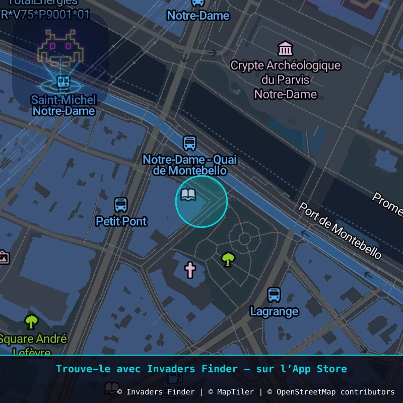 Zone approximative de l'invader PA_1200, dans le quartier 5e arrondissement de Paris à Paris. Emplacement exact disponible dans l'app Invaders Finder.