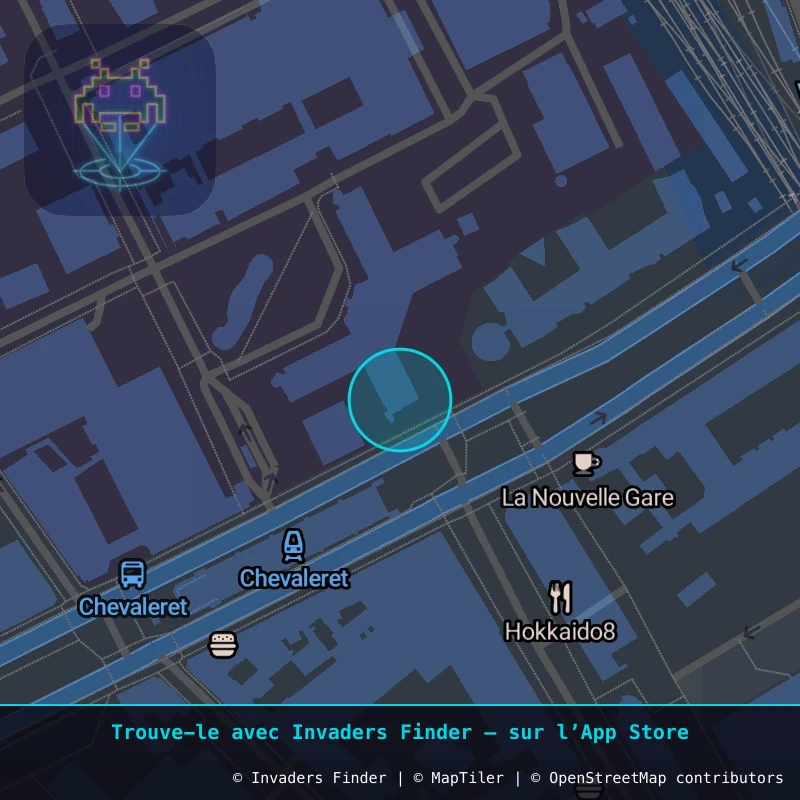 Zone approximative de l'invader PA_1205, dans le quartier 13e arrondissement de Paris à Paris. Emplacement exact disponible dans l'app Invaders Finder.