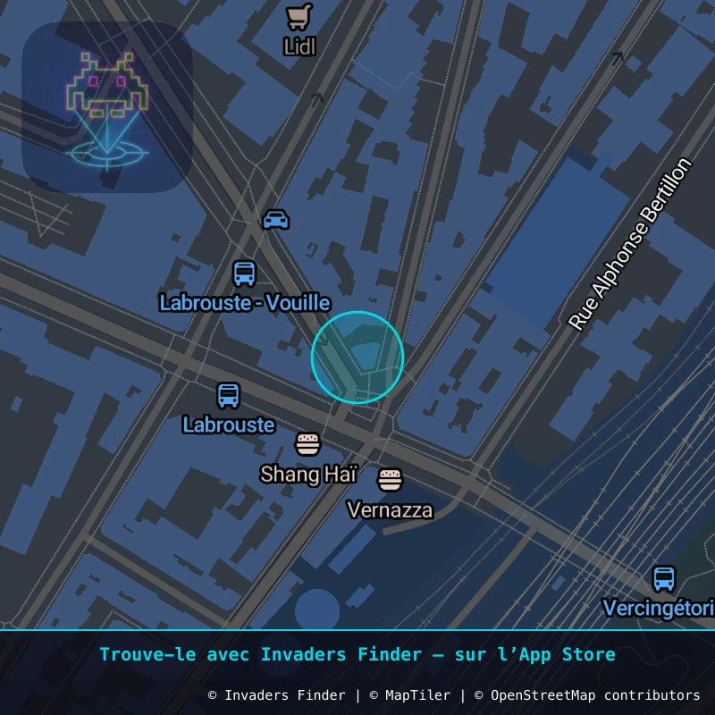 Zone approximative de l'invader PA_1208, dans le quartier 15e arrondissement de Paris à Paris. Emplacement exact disponible dans l'app Invaders Finder.