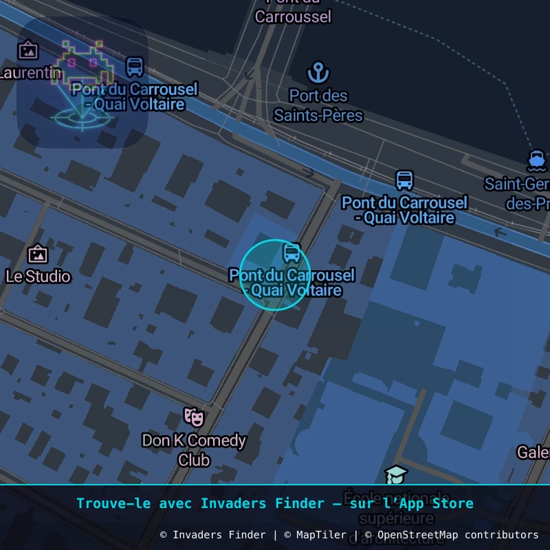 Zone approximative de l'invader PA_121, dans le quartier 6e arrondissement de Paris à Paris. Emplacement exact disponible dans l'app Invaders Finder.