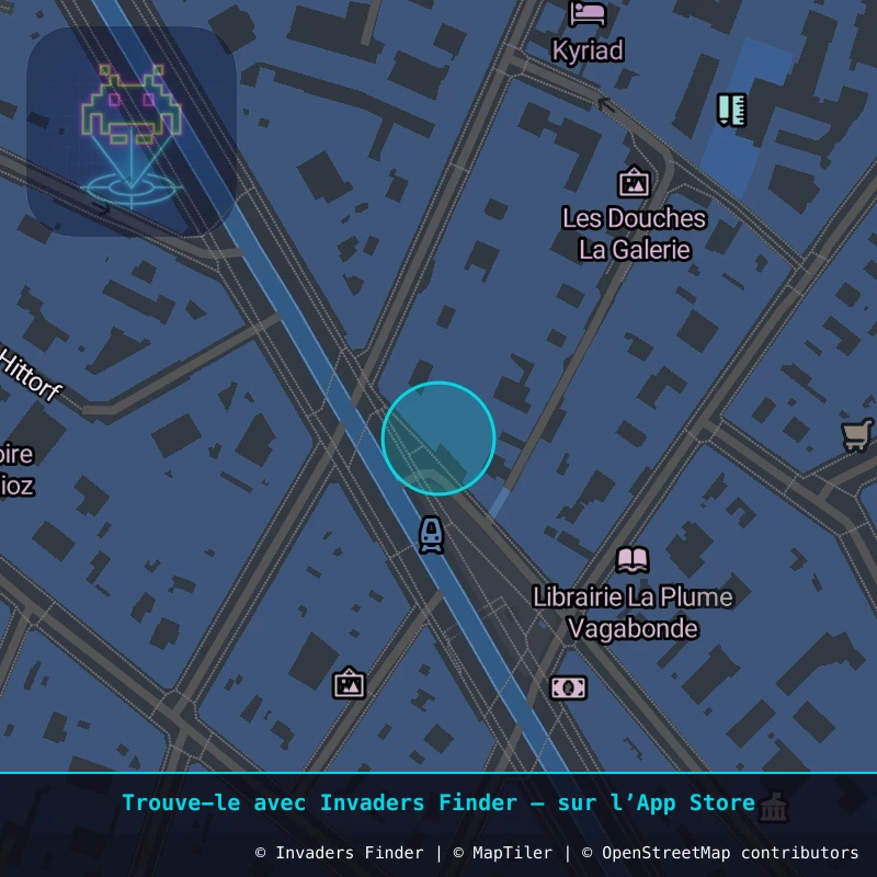 Zone approximative de l'invader PA_1212, dans le quartier 10e arrondissement de Paris à Paris. Emplacement exact disponible dans l'app Invaders Finder.