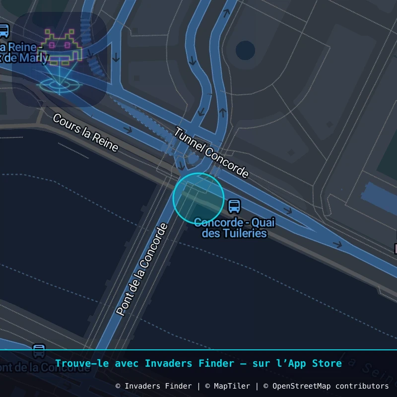 Zone approximative de l'invader PA_1217, dans le quartier 8e arrondissement de Paris à Paris. Emplacement exact disponible dans l'app Invaders Finder.