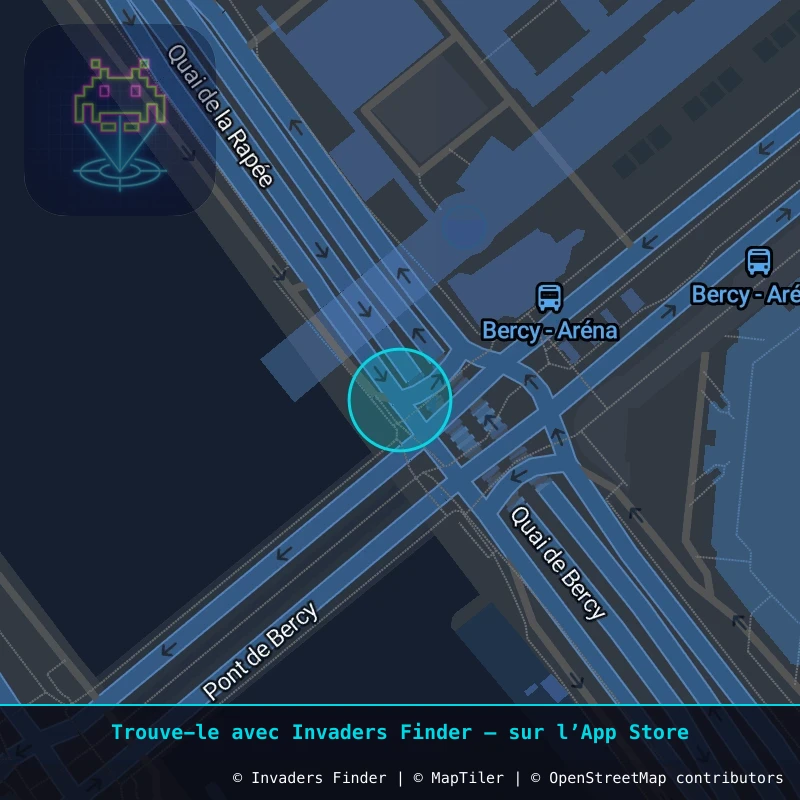 Zone approximative de l'invader PA_123, dans le quartier 12e arrondissement de Paris à Paris. Emplacement exact disponible dans l'app Invaders Finder.