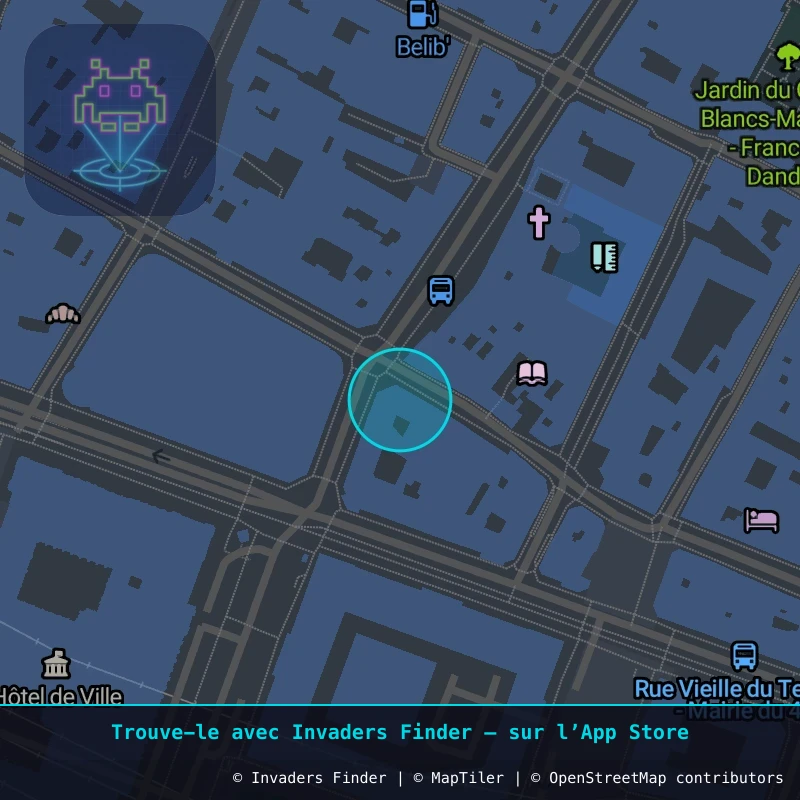 Zone approximative de l'invader PA_1249, dans le quartier 4e arrondissement de Paris à Paris. Emplacement exact disponible dans l'app Invaders Finder.