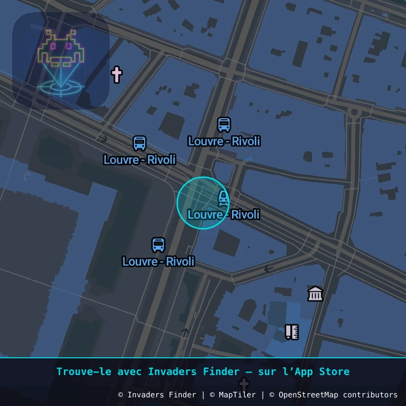 Zone approximative de l'invader PA_1260, dans le quartier 1er arrondissement de Paris à Paris. Emplacement exact disponible dans l'app Invaders Finder.