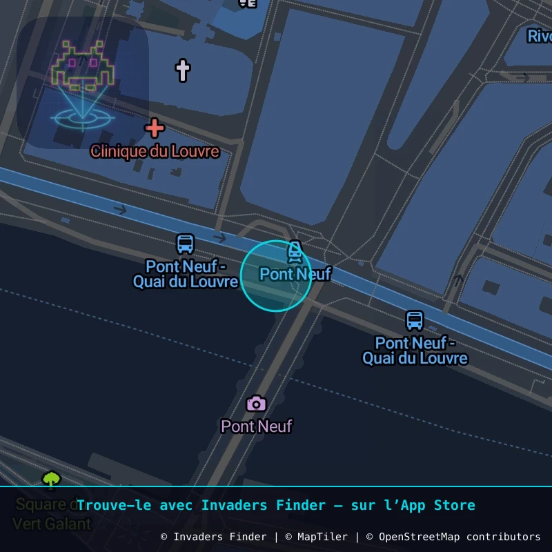 Zone approximative de l'invader PA_1263, dans le quartier 1er arrondissement de Paris à Paris. Emplacement exact disponible dans l'app Invaders Finder.