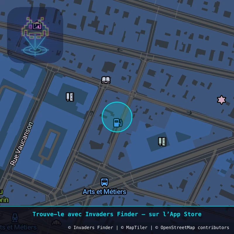 Zone approximative de l'invader PA_1266, dans le quartier 3e arrondissement de Paris à Paris. Emplacement exact disponible dans l'app Invaders Finder.