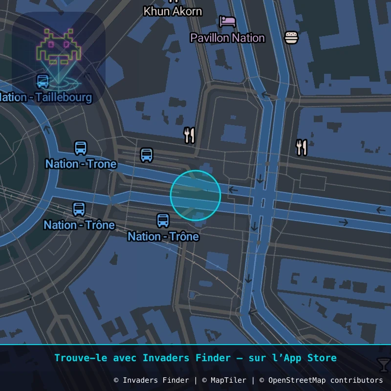 Zone approximative de l'invader PA_127, dans le quartier 12e arrondissement de Paris à Paris. Emplacement exact disponible dans l'app Invaders Finder.