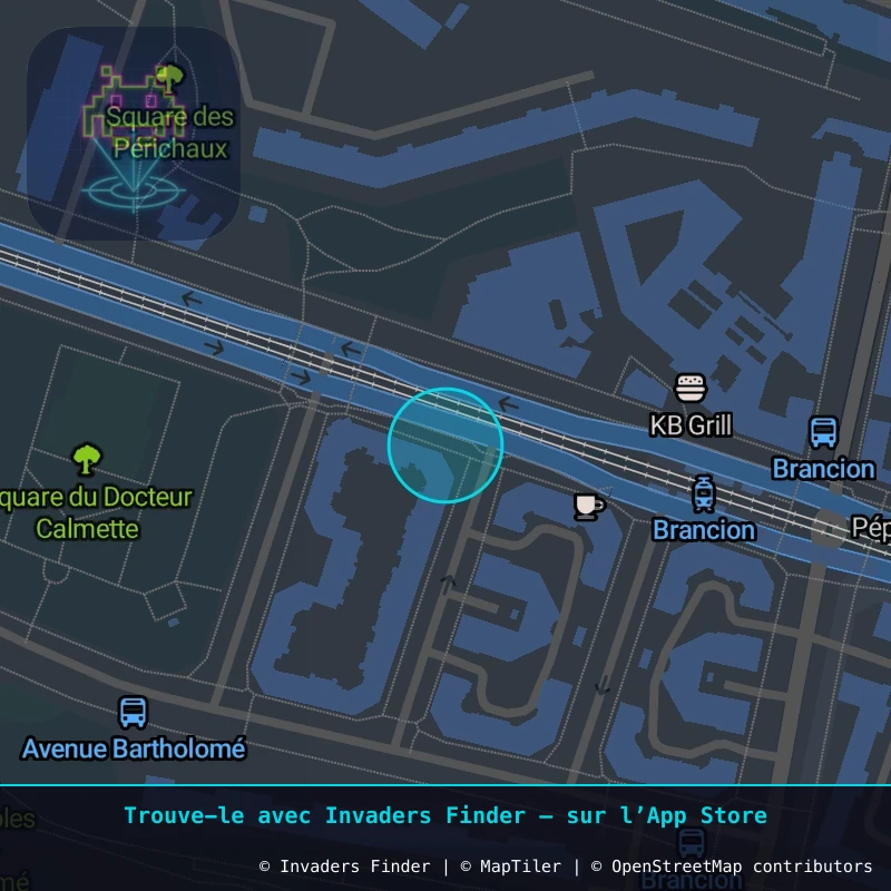 Zone approximative de l'invader PA_1279, dans le quartier 15e arrondissement de Paris à Paris. Emplacement exact disponible dans l'app Invaders Finder.