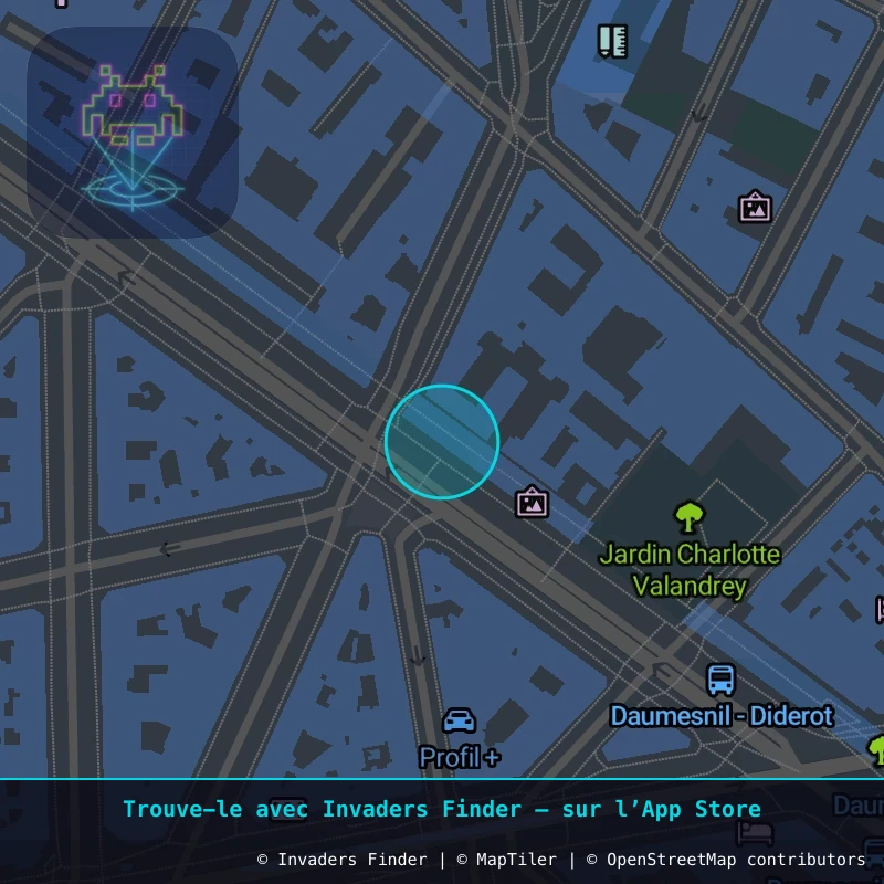 Zone approximative de l'invader PA_13, dans le quartier 12e arrondissement de Paris à Paris. Emplacement exact disponible dans l'app Invaders Finder.