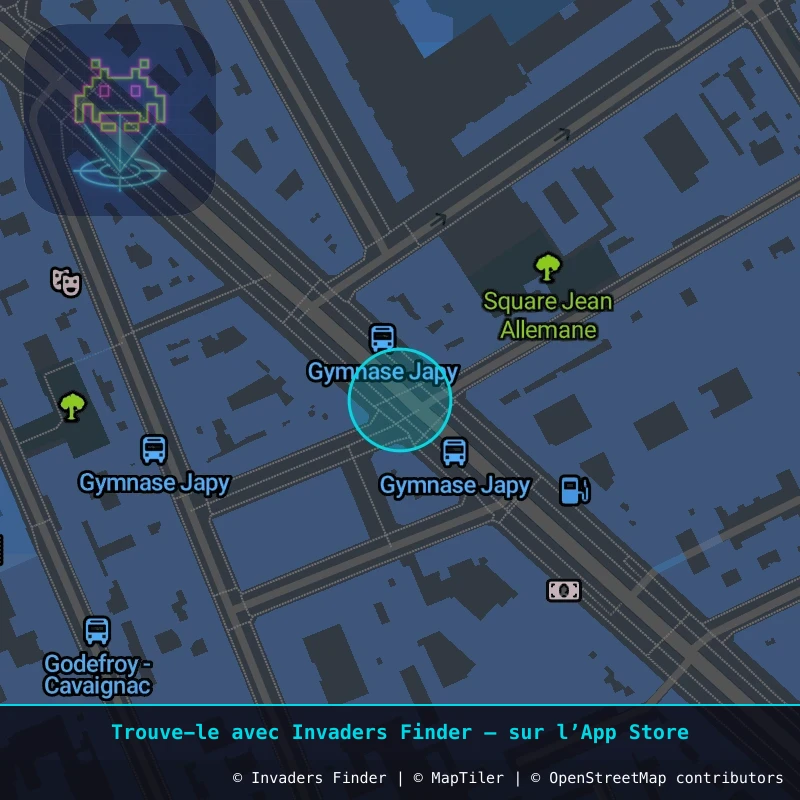Zone approximative de l'invader PA_1301, dans le quartier 11e arrondissement de Paris à Paris. Emplacement exact disponible dans l'app Invaders Finder.