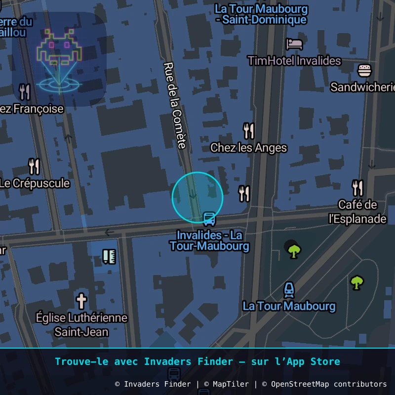 Zone approximative de l'invader PA_1312, dans le quartier 7e arrondissement de Paris à Paris. Emplacement exact disponible dans l'app Invaders Finder.