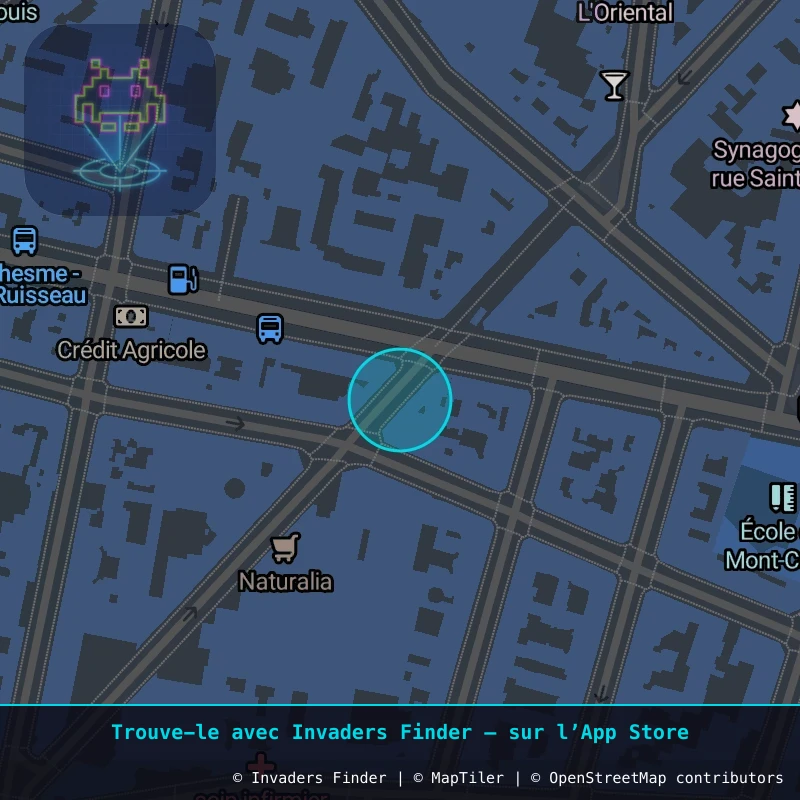 Zone approximative de l'invader PA_1313, dans le quartier 18e arrondissement de Paris à Paris. Emplacement exact disponible dans l'app Invaders Finder.