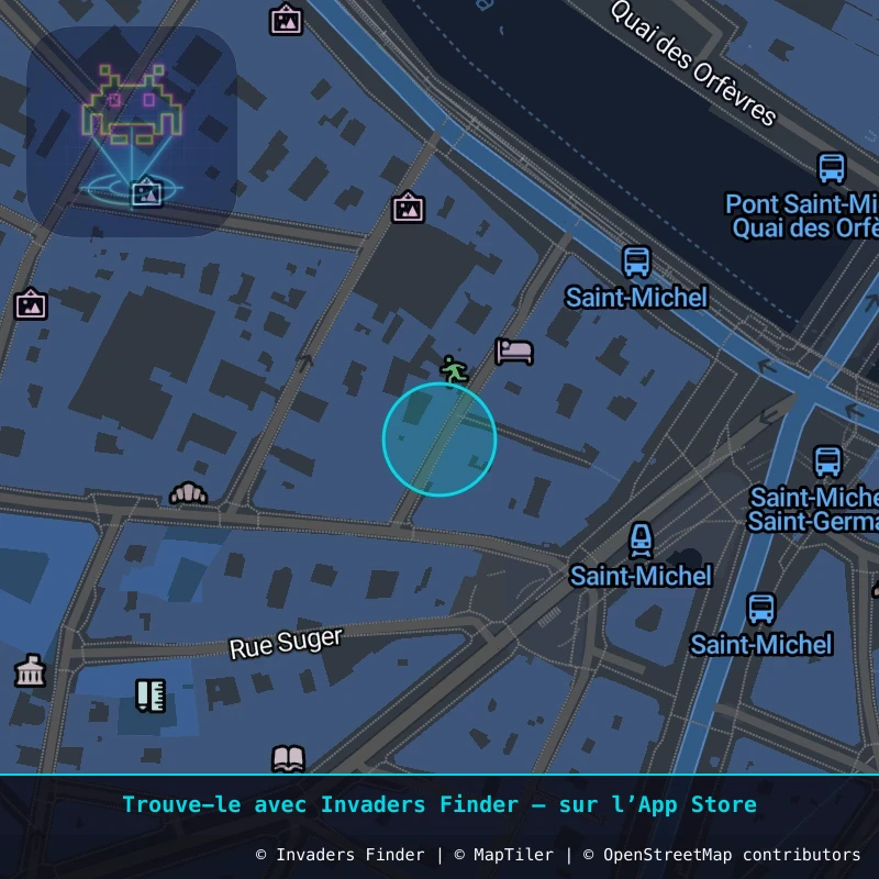 Zone approximative de l'invader PA_1317, dans le quartier 6e arrondissement de Paris à Paris. Emplacement exact disponible dans l'app Invaders Finder.