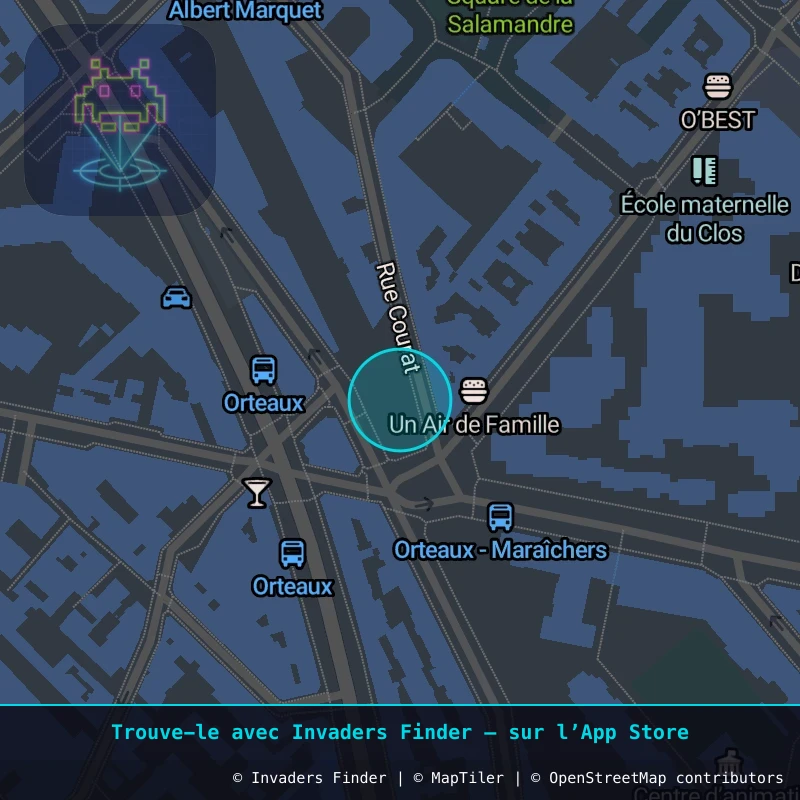 Zone approximative de l'invader PA_132, dans le quartier 20e arrondissement de Paris à Paris. Emplacement exact disponible dans l'app Invaders Finder.