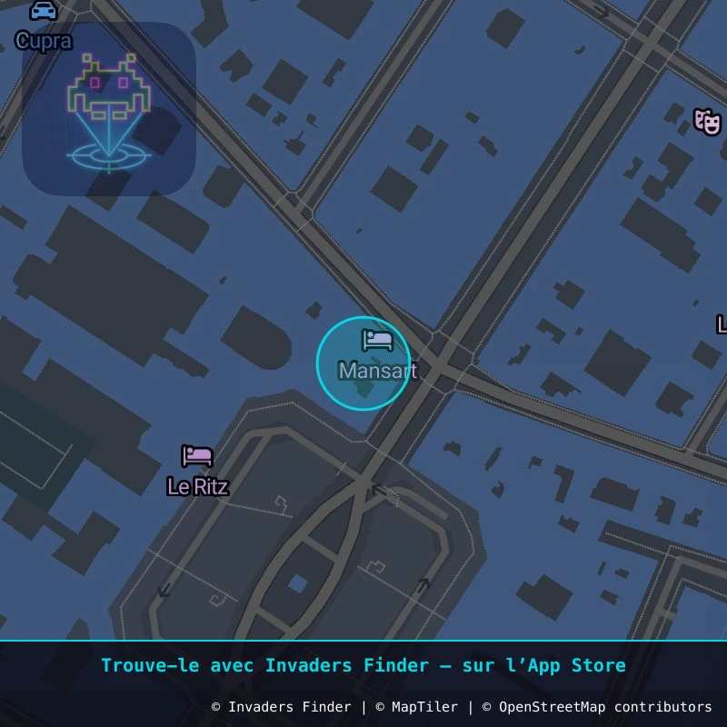 Zone approximative de l'invader PA_1334, dans le quartier 1er arrondissement de Paris à Paris. Emplacement exact disponible dans l'app Invaders Finder.
