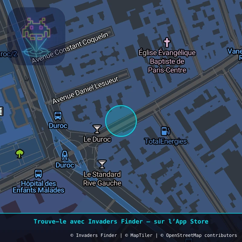 Zone approximative de l'invader PA_1350, dans le quartier 6e arrondissement de Paris à Paris. Emplacement exact disponible dans l'app Invaders Finder.