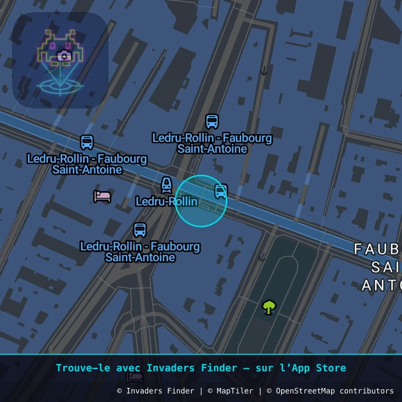 Zone approximative de l'invader PA_1366, dans le quartier 11e arrondissement de Paris à Paris. Emplacement exact disponible dans l'app Invaders Finder.