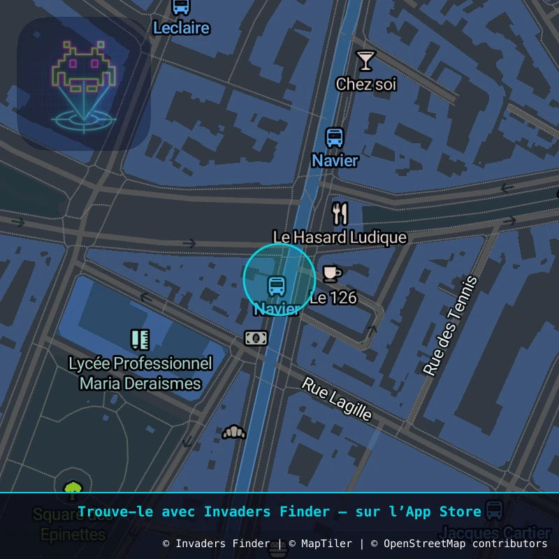 Zone approximative de l'invader PA_1377, dans le quartier 17e arrondissement de Paris à Paris. Emplacement exact disponible dans l'app Invaders Finder.